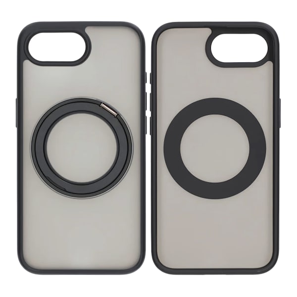 Matte case 360 rotating bracket Mobile Phone Case For iPhone 16E Black Svart