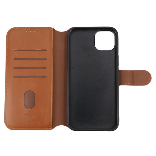 iPhone 15 Plus Wallet Case Magnet Rvelon - Brown Brun