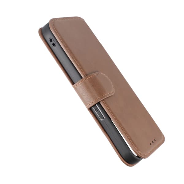iPhone 15 Pro Plånboksfodral Läder Rvelon - Brun