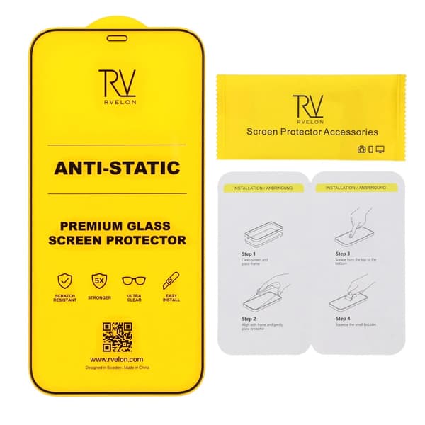 Rvelon Skärmskydd för iPhone 12 Pro Max - 2.5D Härdat Glas - Bulk