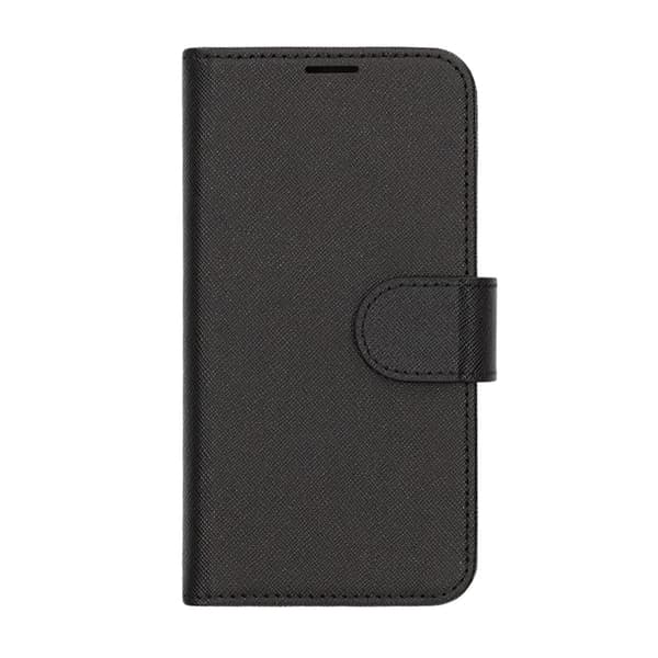 Flip Stand Leather Wallet Case For iPhone 16e- Black Svart