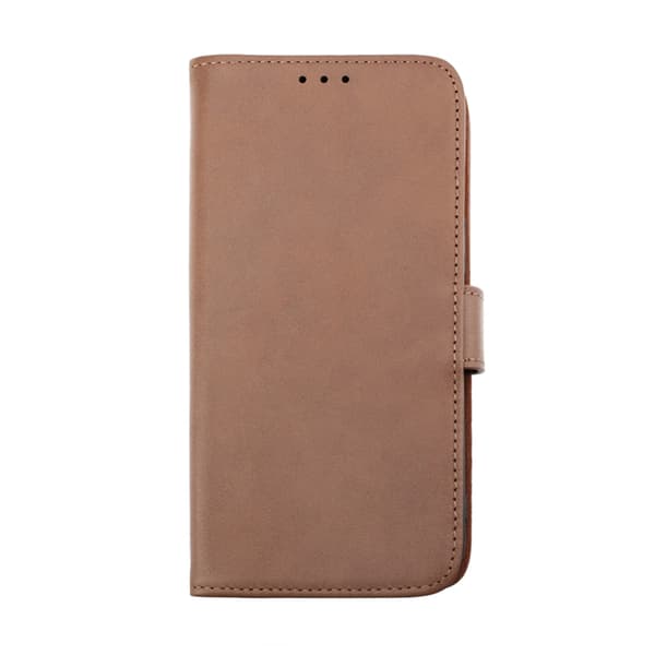iPhone 14 Pro Wallet Case Leather Rvelon - Brown Brun