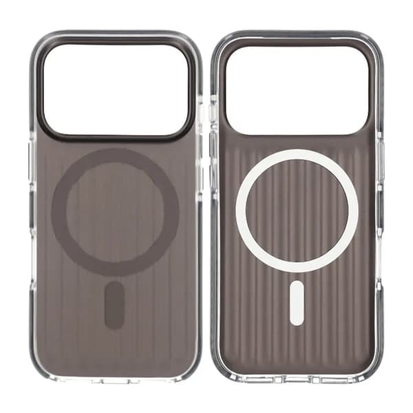 Corrugated Magsafe Mobile Case for iPhone 17 Pro - Black Svart