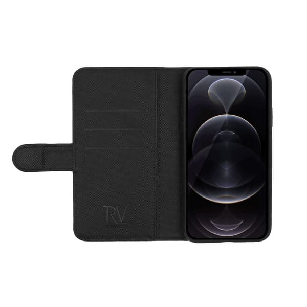 iPhone 13 Pro Max Wallet Case Magnet Rvelon - Black Svart