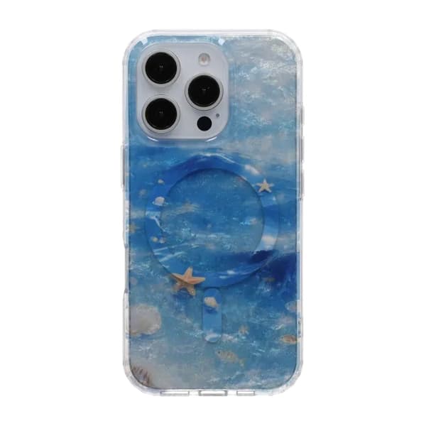 Dreamy Ocean MagSafe Phone Case For iPhone 16 Pro Blue
