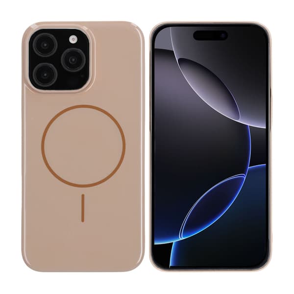Glossy design Magnetic Case For iPhone 16 Pro Max Gold Guld