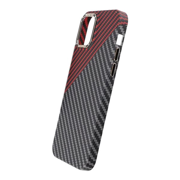 Kolfiber Skal iPhone 13 Pro Max - Röd & Svart Svart
