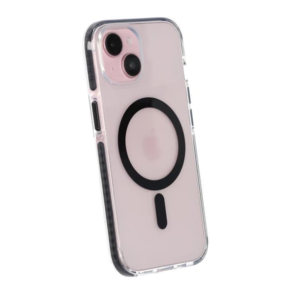 iPhone 15 Mobilskal Magnet Dubbelskydd - Svart Svart