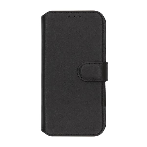 RV Genuine leather Wallet Case iPhone 17 Black Svart
