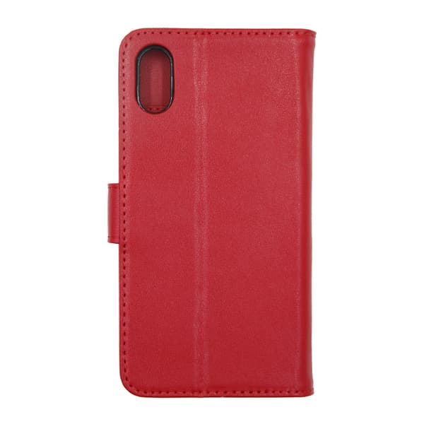 iPhone X/XS Plånboksfodral Läder med Stativ - Röd Röd