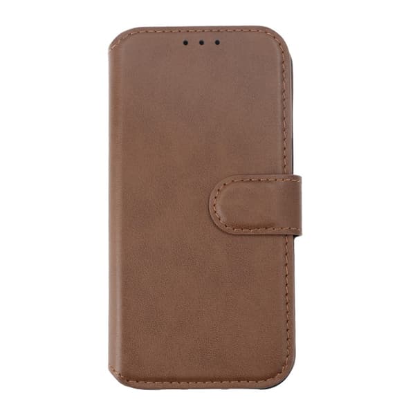 iPhone 15 Wallet Case Leather Rvelon - Brown Brun