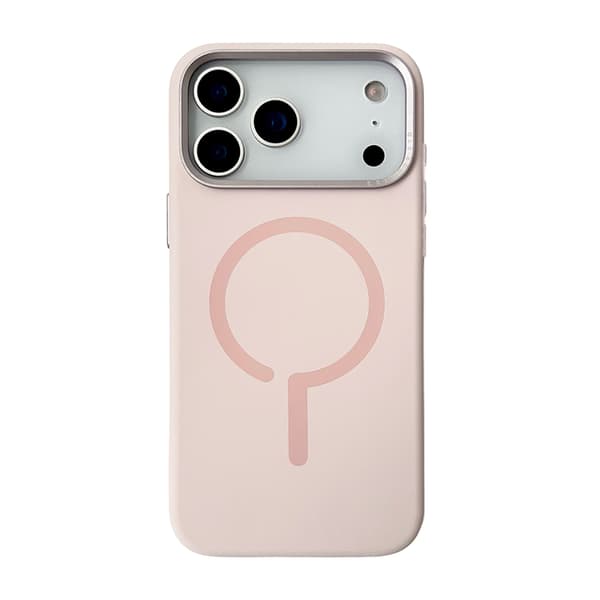 Silicone Mobile Case with Camera Metal Frame for iPhone 17 Pro - Pink Rosa