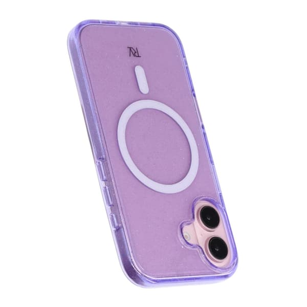 iPhone 16 Rvelon TPU Mobile Case with MagSafe - Glitter Purple Glitter