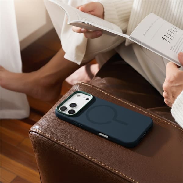 Mobile Case Silicone with Camera Metal Frame for iPhone 17 Pro - Blue Blå