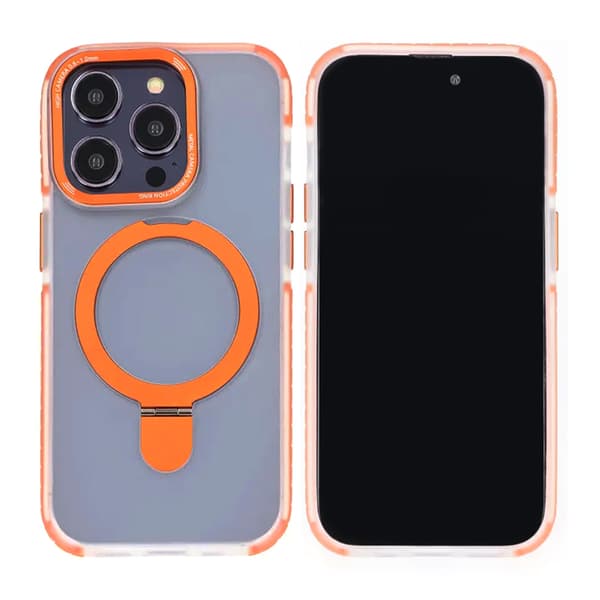 iPhone 14 Pro Case Magnetic with Flip Stand - Orange Orange