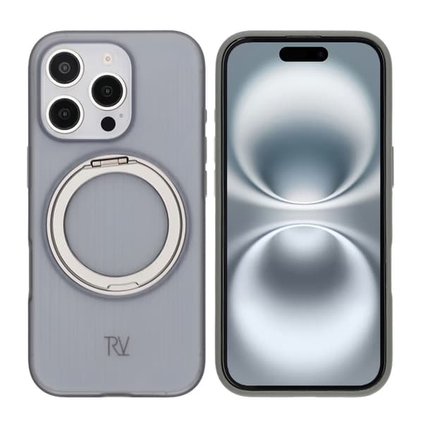 iPhone 16 Pro Max Rvelon Case Rotating Magnet Stand - Gray Grå