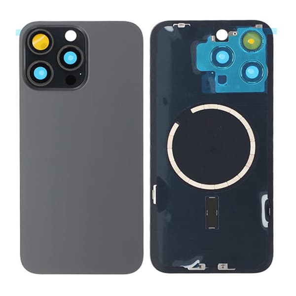iPhone 15 Pro Max Baksida Glas med Magsafe Magnet - Svart Svart