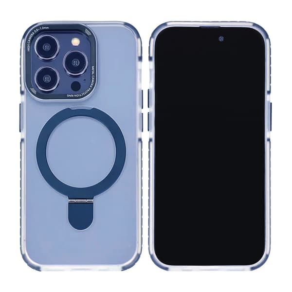 Platinum fuel injection bracket Protective Case For iPhone 15 Pro Max Blue Blå