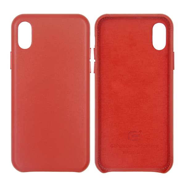 Leather case for iPhone X and XS - Red Röd