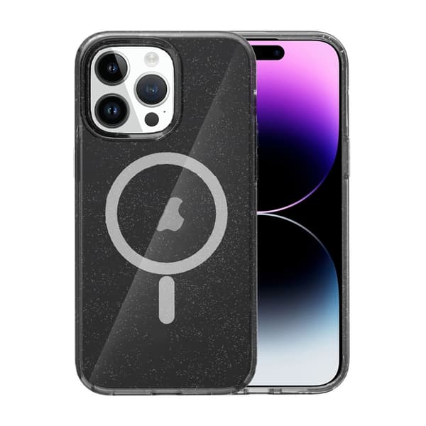 iPhone 15 Pro Mobilskal Glitter Magsafe - Svart Glitter
