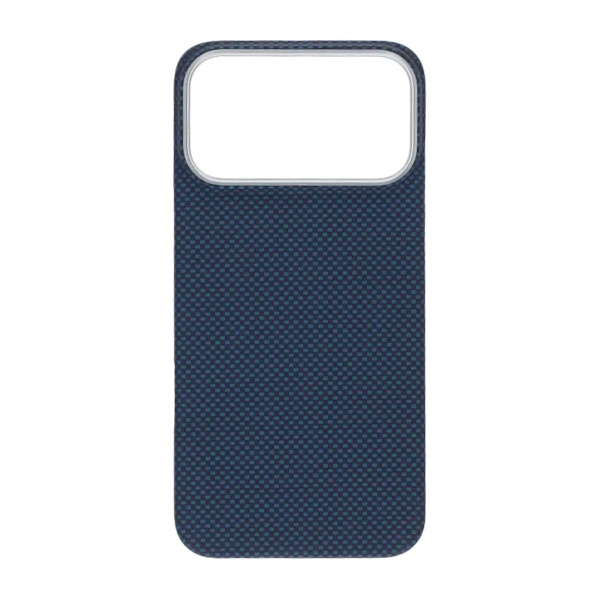 Kevlar Woven Magnetic Case - iPhone 17 Pro Max Blue Plain Weave Blå
