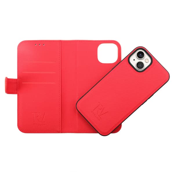 iPhone 14 Plus Plånboksfodral Magnet Rvelon - Röd Röd