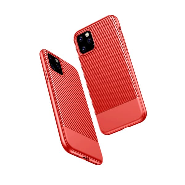 Mobilskal Kolfiberfilm iPhone 11 Pro Max - Röd Röd
