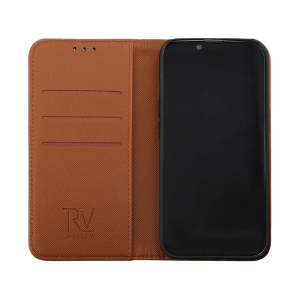 iPhone 14 Wallet Case Extra Card Rvelon Brown Brun