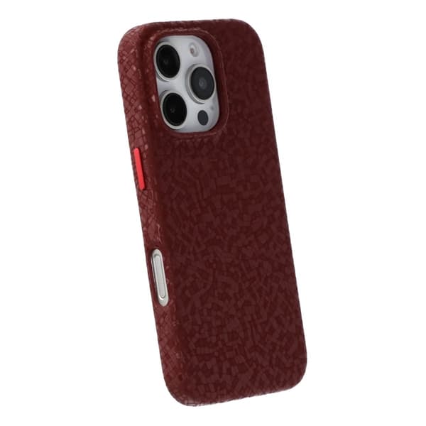 Crystal Grain Full Wrap Magnetic PU Leather Case For iPhone 16 Pro Red Röd