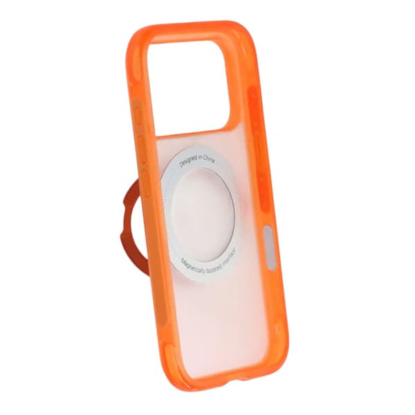 Matt MagSafe skal med ringstativ för iPhone 17 Pro Max och 18 Pro Max - Orange Orange
