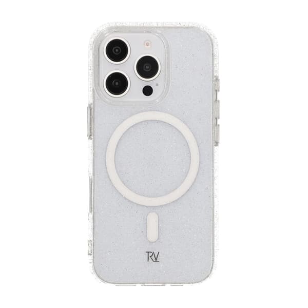 Rvelon Terminator with magsafe Phone Case For iPhone 16 Pro White Glitter Glitter