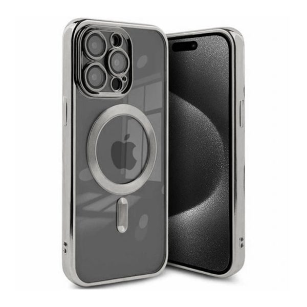 Luxury Mobilskal med Magsafe iPhone 15 Pro - Silver Silver