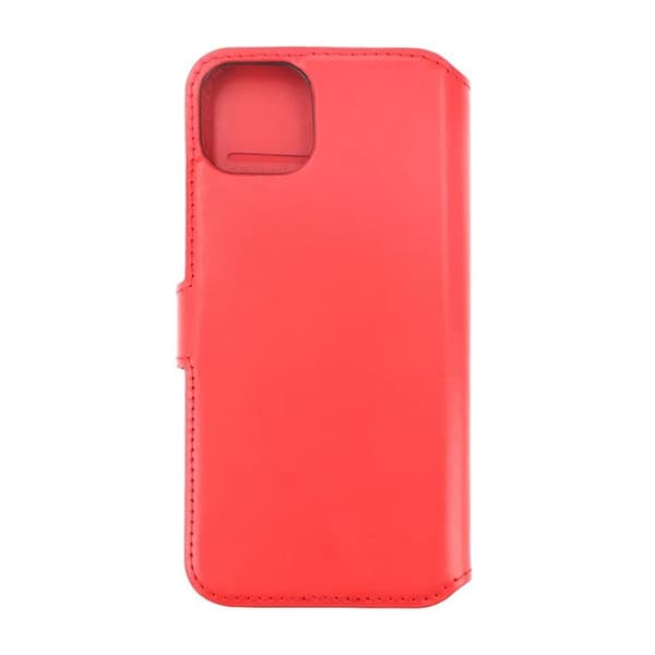 iPhone 15 Plus Wallet Case Leather Rvelon - Red Röd