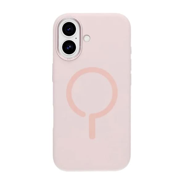 Silicone Mobile Case with Camera Metal Frame for iPhone 17 - Pink Rosa