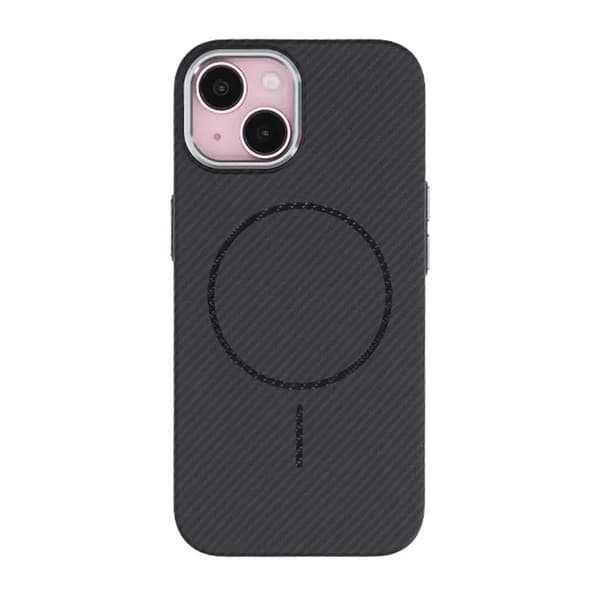 Carbon Patterned Mobile Case for iPhone 13 and 14 - Black Svart