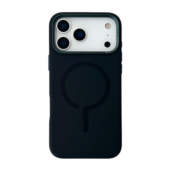 Mobile Case Silicone with Camera Metal Frame for iPhone 17 Pro Max - Black Svart