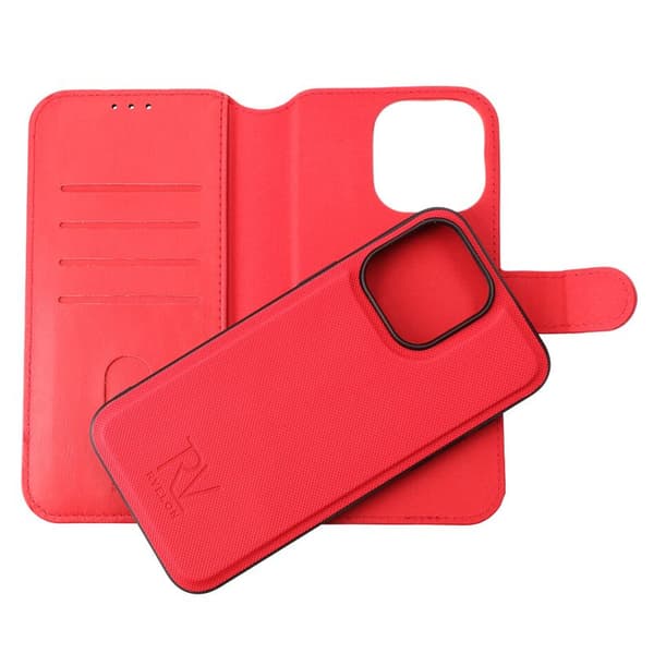 iPhone 15 Pro Max Wallet Case Magnet Rvelon - Red Röd