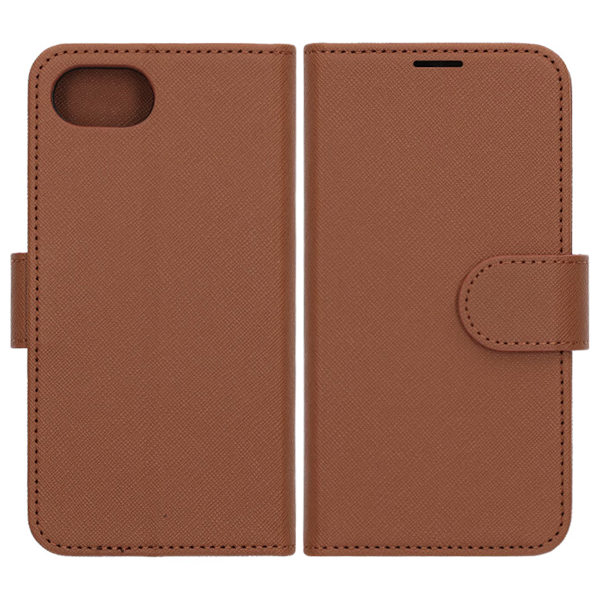 Flip Stand Leather Wallet Case For iPhone 16e- Brown