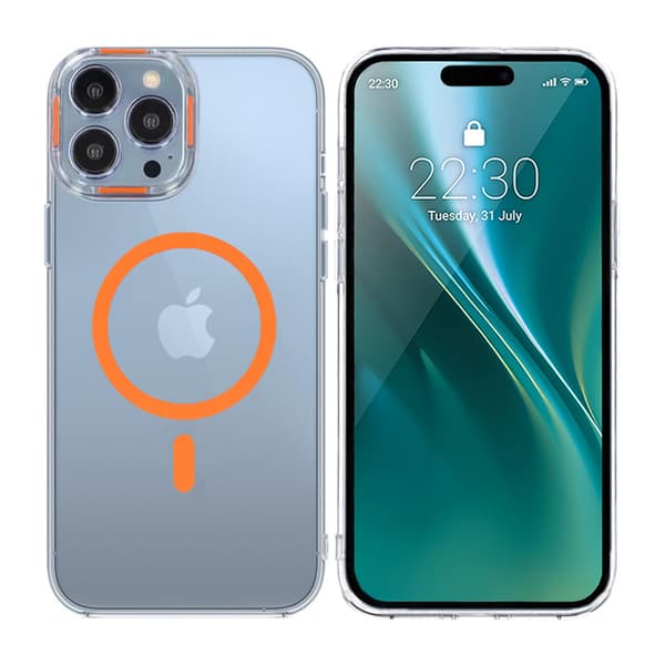 iPhone 14 Pro Shockproof Phone Case with Magsafe - Orange Orange