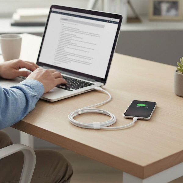 Rvelon USB-C till USB-C Kabel 2m - Vit Vit