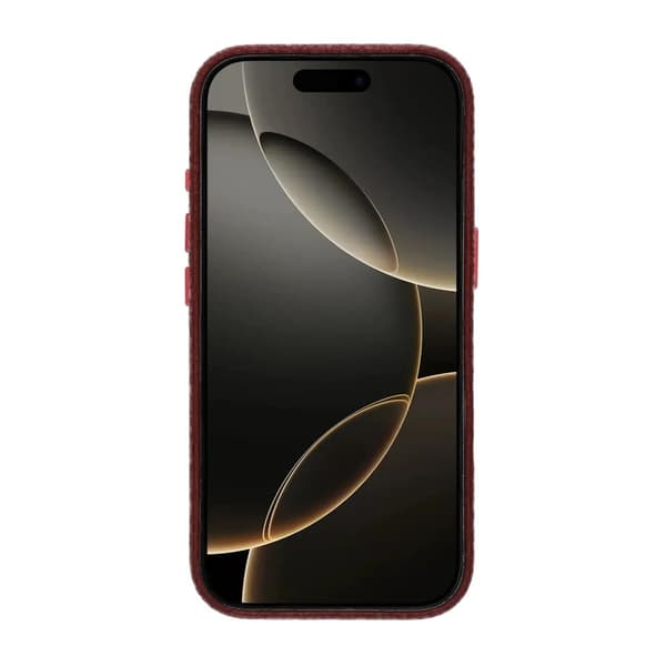 Crystal Grain Full Wrap Magnetic PU Leather Case For iPhone 16 Pro Red Röd