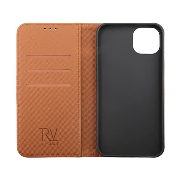 iPhone 14 Pro Plånboksfodral Extra Kortfack Rvelon - Brun Brun