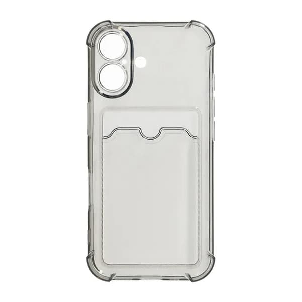 Shockproof Case with Card Holder iPhone 16 Black Svart