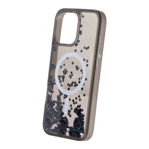 Diamond Quicksand Magnetic Case For iPhone 16 Pro Black Svart