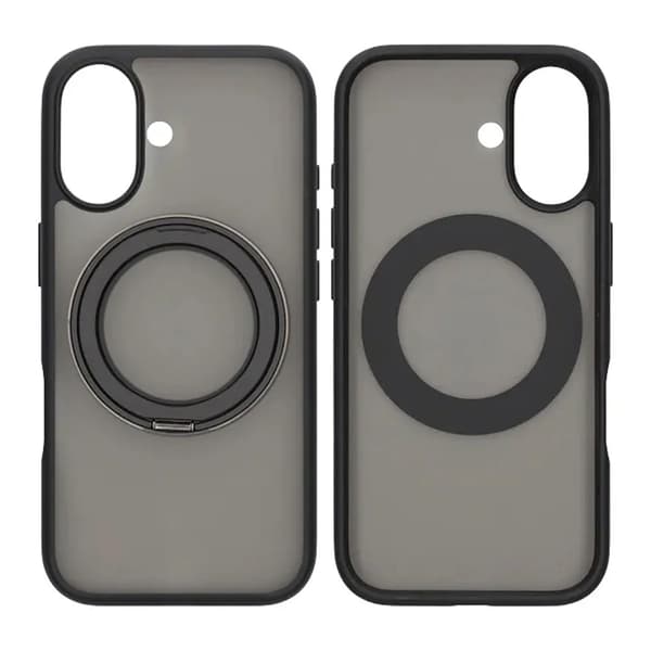 Mobile Case Rotating Magnet Stand for iPhone 17 - Black Svart