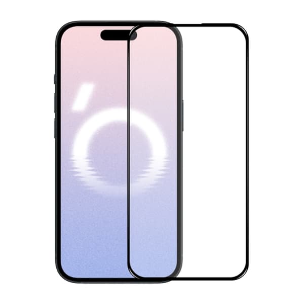 Screen Protector iPhone 15 and 16 - 3D Tempered Glass Black - bulk Svart