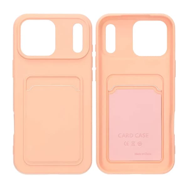 Mobilskal Silikon med Korthållare för iPhone 17 Pro Max - Rosa Rosa