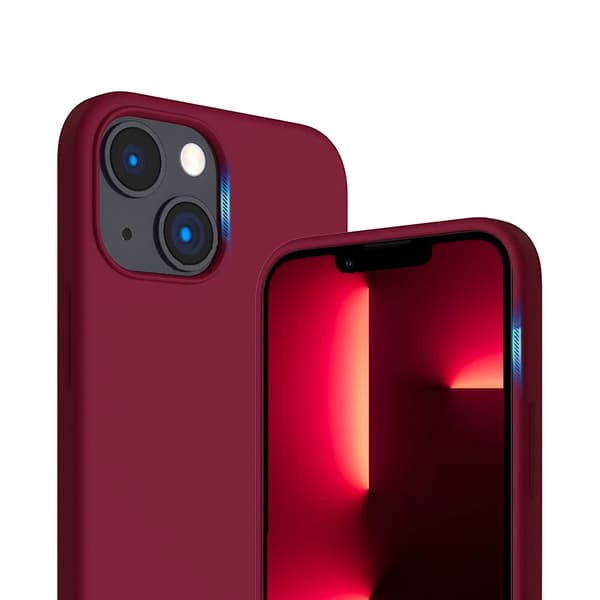 iPhone 14 Plus Silicone Case Rvelon MagSafe - Red Röd