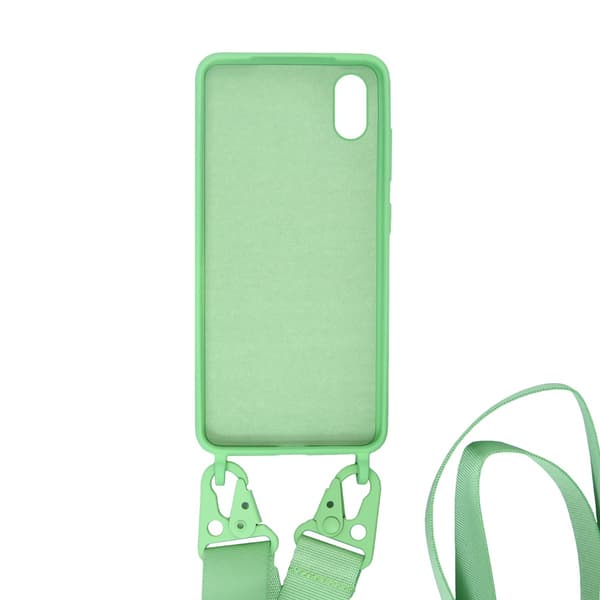 Silicone Mobile Case with Strap and Necklace for iPhone XS Max - Green Grön