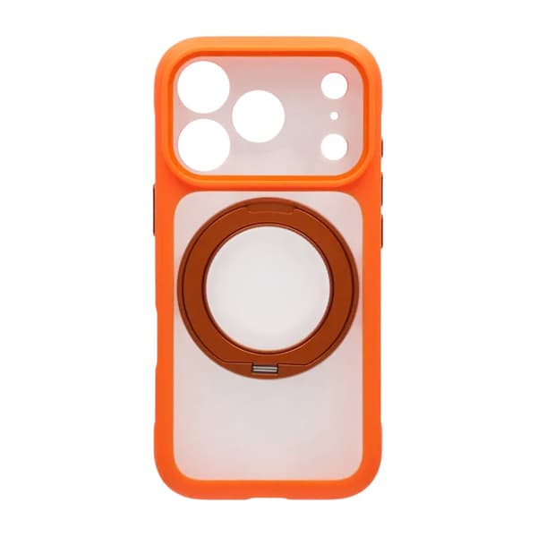 Skal med Roterbart MagSafe-Stativ för iPhone 17 Pro Max - Orange Orange